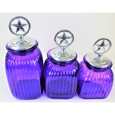 60004 PURPLE 3PC. CANISTER SET WITH LIDS
