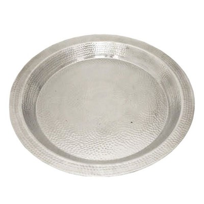 180099- 25.5" LARGE ROUND HAMMERED DESIGN TRAY