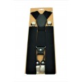 9001S/B-BLACK SUSPENDER BOW TIE SET (NAVY)