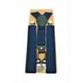 9001S/B-NAVY SUSPENDER BOW TIE SET (GRAY)