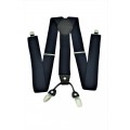 9001S/B-NAVY SUSPENDER BOW TIE SET (WHITE)