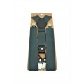 9001S/B-GRAY SUSPENDER BOW TIE SET (NAVY)