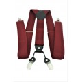 9001S/B-BURGUNDY SUSPENDER BOW TIE SET (RED)