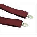 9001S/B-BURGUNDY SUSPENDER BOW TIE SET (WHITE)