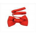 9001S/B-BLACK SUSPENDER BOW TIE SET (RED)