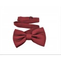 9001S/B-GRAY SUSPENDER BOW TIE SET (BURGUNDY)