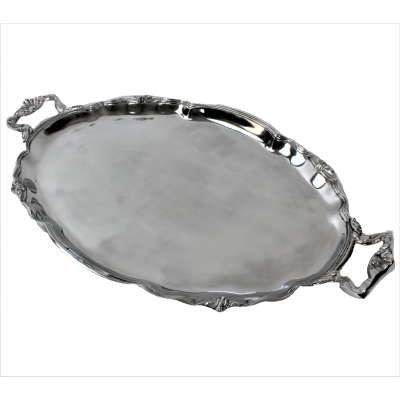  50896 LARGE OVAL FANCY TRAY W/ HANDLES	