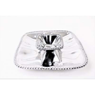 52410- BEADED SQUARE CHIP N' DIP 2PC SET