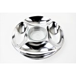 52544- PLAIN ROUND 5 SECTION CHIP N DIP /W GLASS