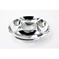 52544- PLAIN ROUND 5 SECTION CHIP N DIP /W GLASS