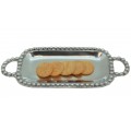 52296-BEADED RECT. TRAY W/HANDLE