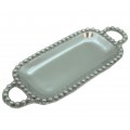 52296-BEADED RECT. TRAY W/HANDLE