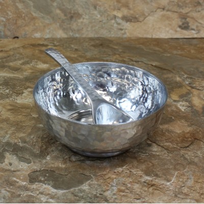 80025 - HAMMERED BOWL & SPOON SET