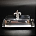 52276 - BUTTER DISH - 2PC, FLEUR DE LIS