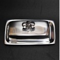 52276 - BUTTER DISH - 2PC, FLEUR DE LIS