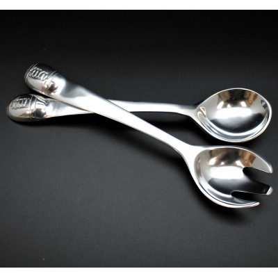 23716 - SPOON SERVER SET (2), FOOTBALL DESIGN