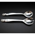 23716 - SPOON SERVER SET (2), FOOTBALL DESIGN