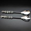 52245-FLEUR DE LIS SERVING SET W/ BLACK GLASS BEADS