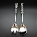 52245-FLEUR DE LIS SERVING SET W/ BLACK GLASS BEADS