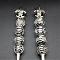 52245-FLEUR DE LIS SERVING SET W/ BLACK GLASS BEADS