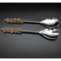 52247-PLAIN SERVING SET W/ AMBER GLASS BEADS