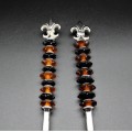 52287-FLEUR DE LIS SERVING SET W/ BLACK & BROWN GLASS BEADS