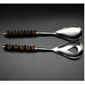 52249-BEADED SERVING SET PLAIN HANDLE
