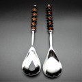 52249-BEADED SERVING SET PLAIN HANDLE