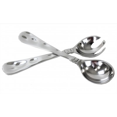 51047 - SPOON SERVER 2PC SET / DENTED DESIGN