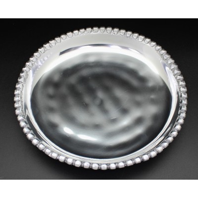1164 -ROUND BEADED TRAY DENTED DESIGN