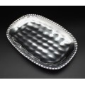 1165 -RECTANGULAR BEADED TRAY DENTED DESIGN
