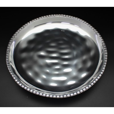 1167 -ROUND BEADED TRAY DENTED DESIGN