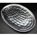 1168 -OVAL BEADED TRAY DENTED DESIGN