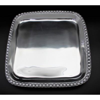 1262-BEADED SQUARE TRAY