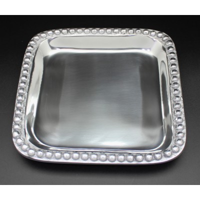 1263-BEADED SQUARE TRAY