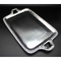 1272 - LARGE RECTANGULAR BEADED TRAY /W HANDLE