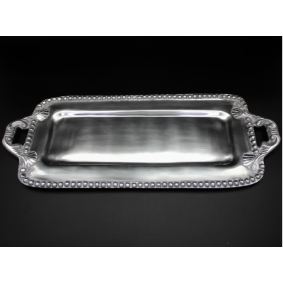 1275 - BEADED RECT. TRAY W/HANDLE
