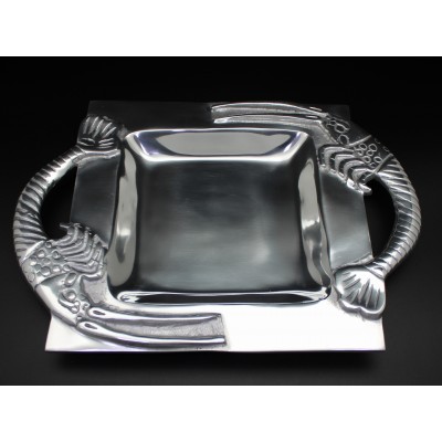1283 - SQUARE TRAY W/CRABS