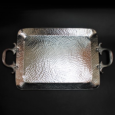 3509-HAMMERED MEDIUM TRAY W/HANDLE