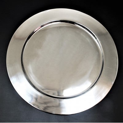 52539 - X-LARGE STAINLESS STEEL ROUND PLAIN TRAY