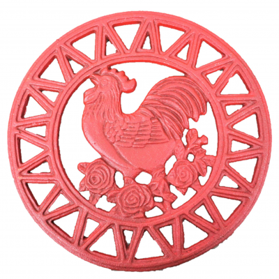 56665 - IRON ROOSTER ROUND TRIVET 