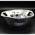 WH103-SILVER PORCELAIN BEADED MEDIUM BOWL (MINIMUM 2)