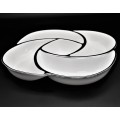 YM-315B-WHITE PORCELAIN 5 SECTION SQUARE BOWL (MINIMUM 2)