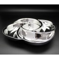 YM-315A-SILVER PORCELAIN 5 SECTION SQUARE BOWL (MINIMUM 2)