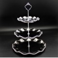 TP20A-SILVER PORCELAIN BEADED 3 TIER SERVER (MINIMUM 2)