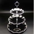 TP20A-SILVER PORCELAIN BEADED 3 TIER SERVER (MINIMUM 2)