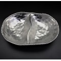 SC324A-SILVER PORCELAIN BEADED 2 SECTION BOWL (MINIMUM 2)