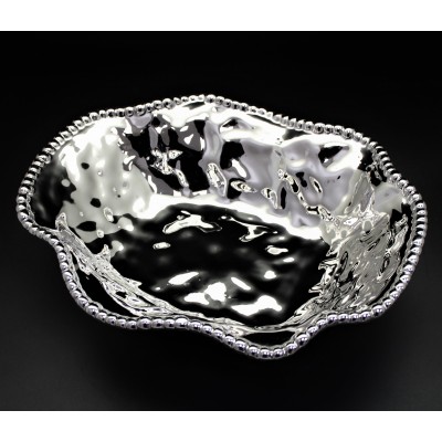 SC312A-SILVER PORCELAIN BEADED BOWL (MINIMUM 2)