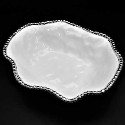 SC312B-WHITE PORCELAIN BEADED BOWL (MINIMUM 2)