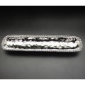 WH304A-SILVER PORCELAIN BEADED CRACKER TRAY (MINIMUM 2)